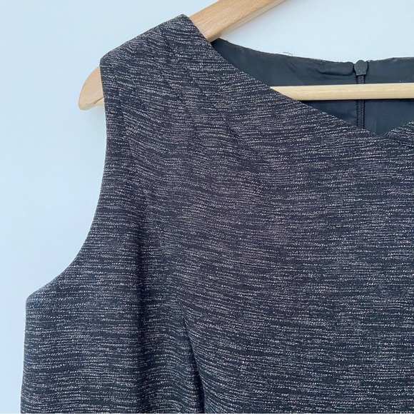 DAVID MEISTER BLACK/GREY TEXTURED AND LINED SHEATH DRESS, PRINCESS SEAMS, SZ 14 - Picture 4 of 12